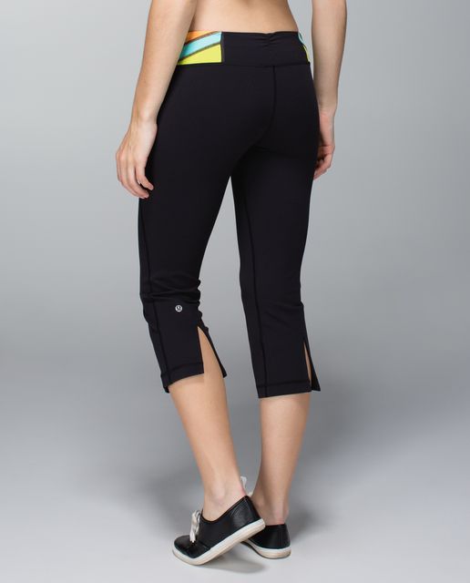 Lululemon Gather & Crow Crop *Full-On Luon - Black - lulu fanatics