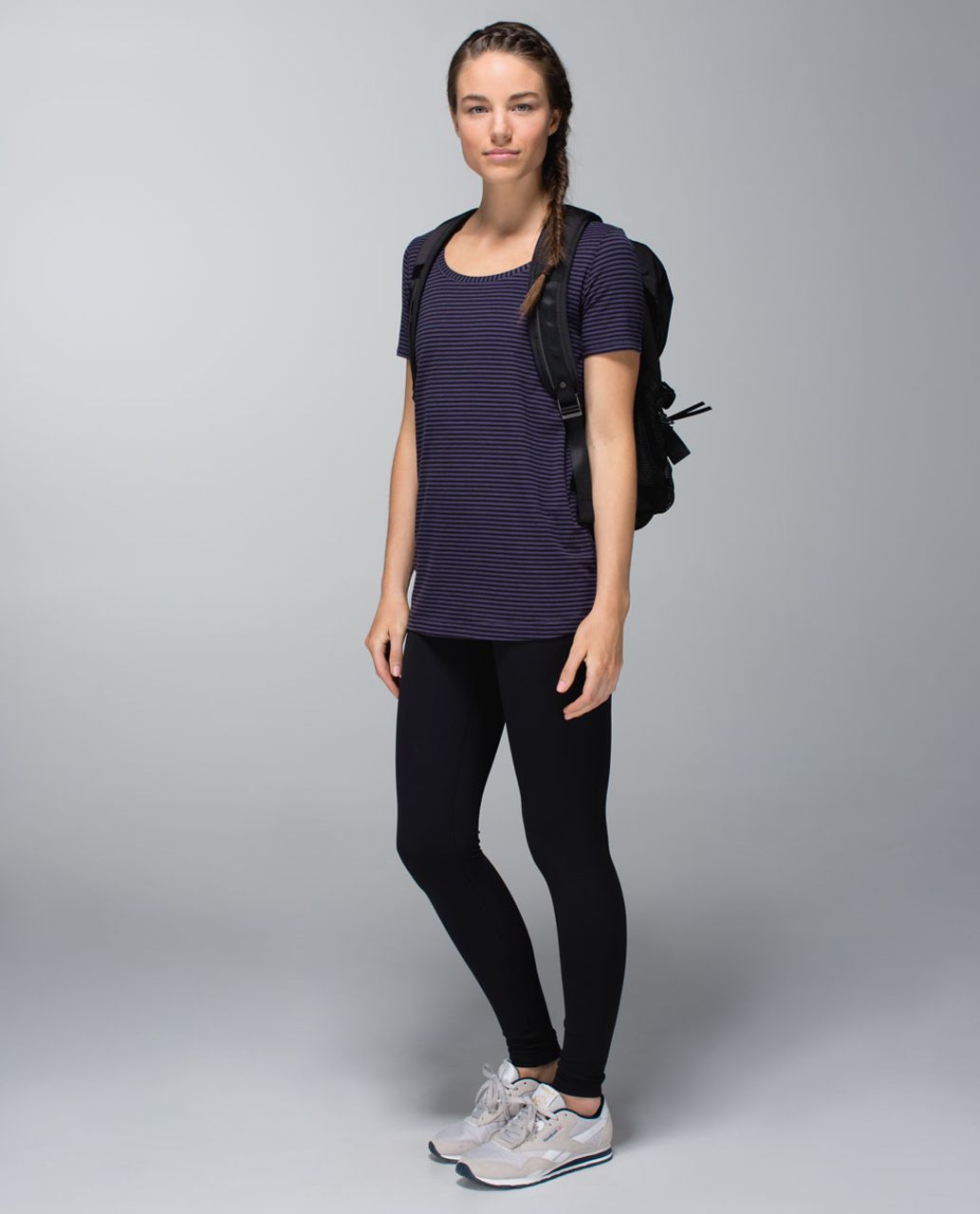 Lululemon Every Yogi Tee - 1 / 8 Stripe Cadet Blue