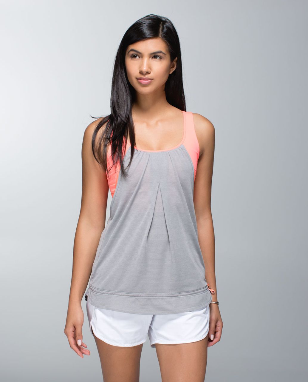 Lululemon Run Times Tank - Heathered Medium Grey / Very Light Flare