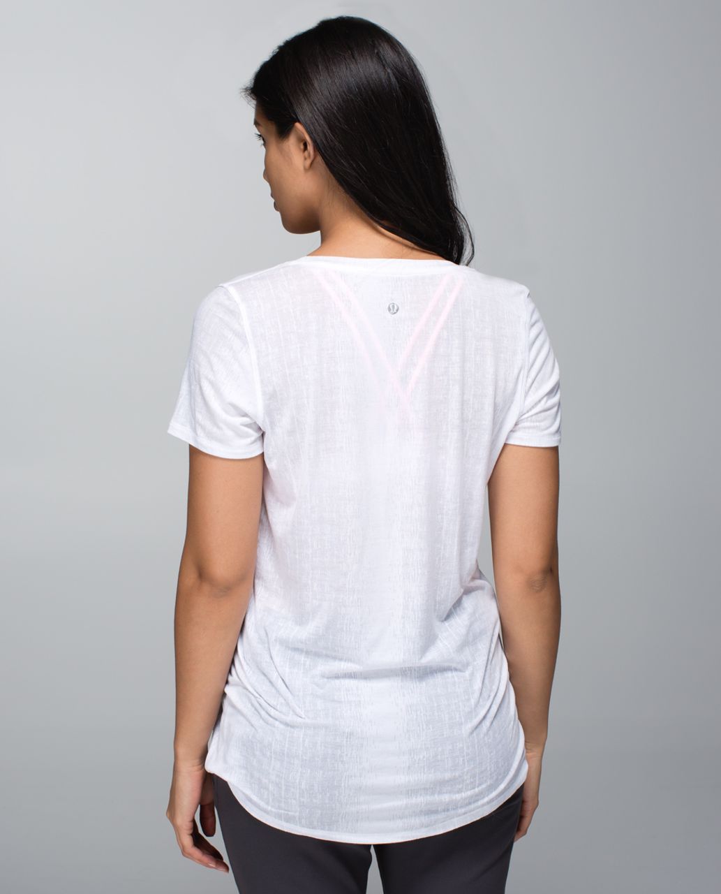 Lululemon Daily Practice Tee - Misty Stripe Burnout White