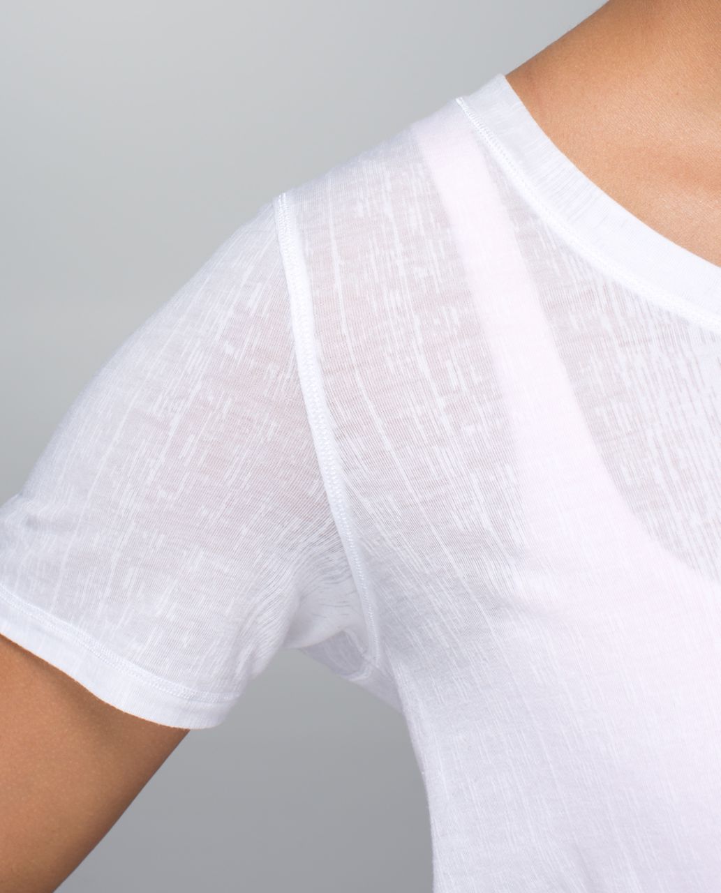 Lululemon Daily Practice Tee - Misty Stripe Burnout White