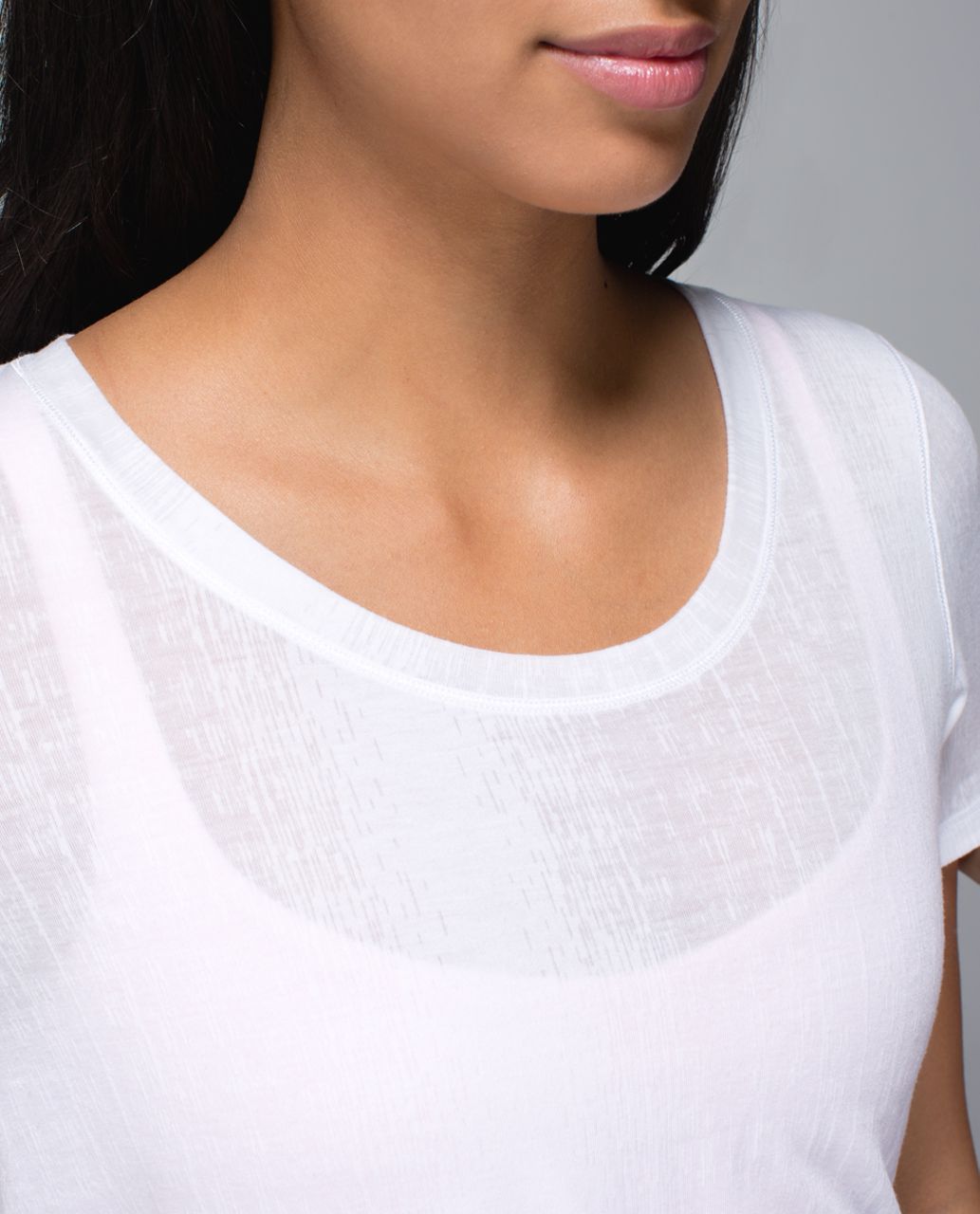 Lululemon Daily Practice Tee - Misty Stripe Burnout White