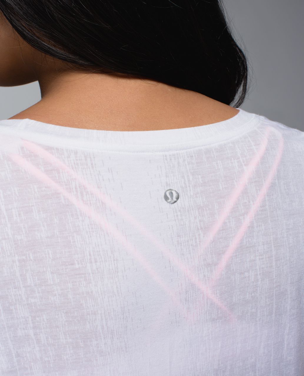 Lululemon Daily Practice Tee - Misty Stripe Burnout White