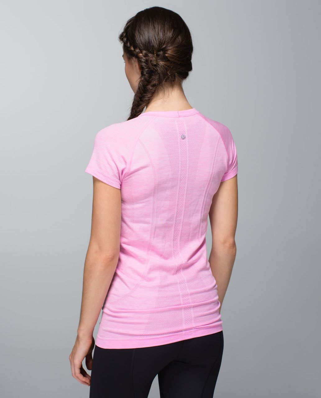 Lululemon Run:  Swiftly Tech Short Sleeve - Heathered Vintage Pink