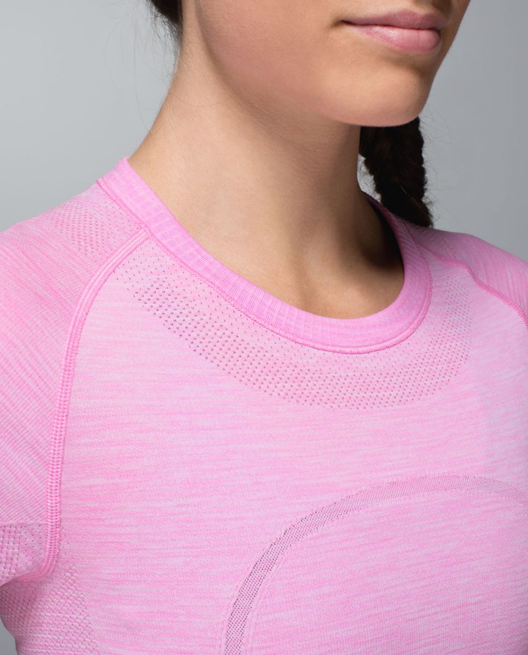 Lululemon Run:  Swiftly Tech Short Sleeve - Heathered Vintage Pink