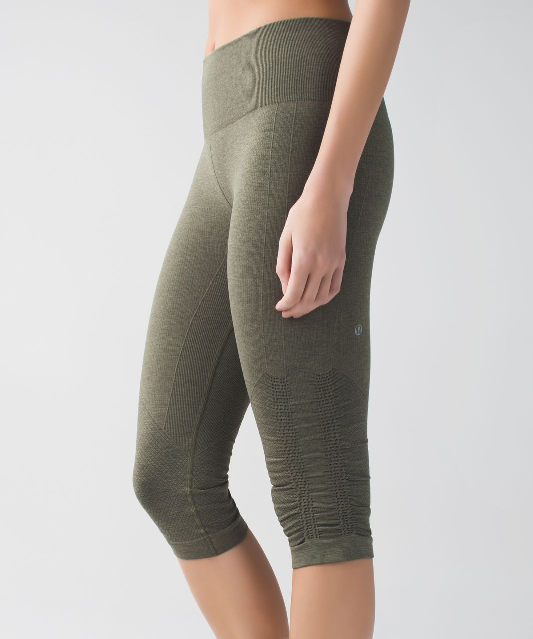 Lululemon In The Flow Crop II (First Release) - Heathered Fatigue Green