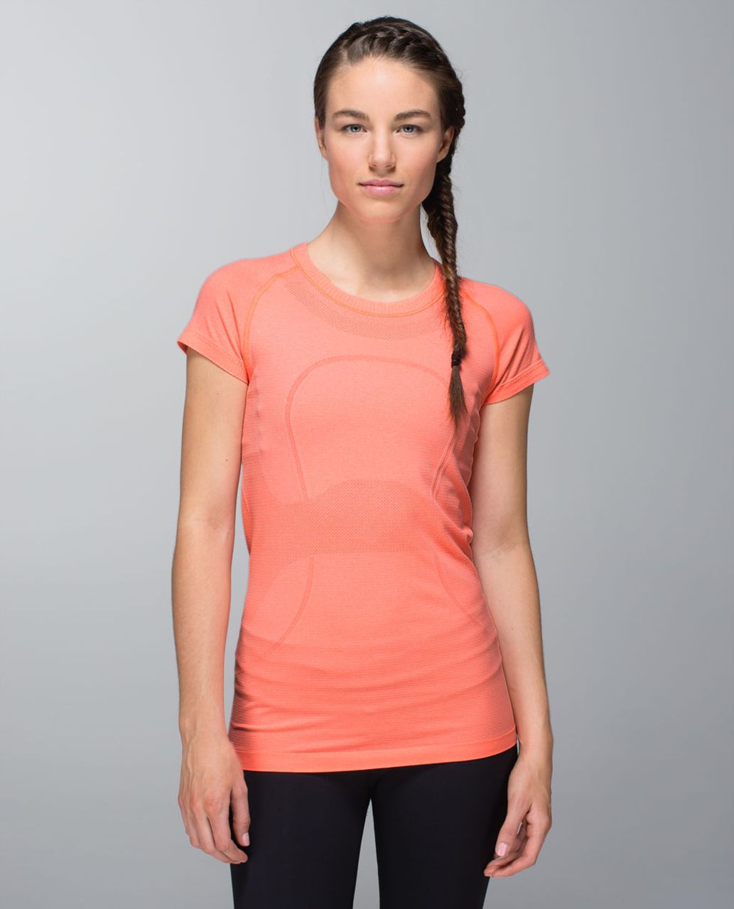 Lululemon Run:  Swiftly Tech Short Sleeve - Heathered Very Light Flare