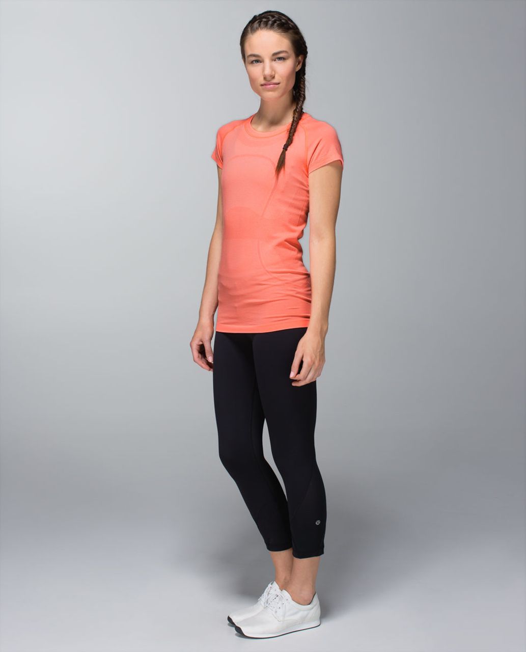 Lululemon Run:  Swiftly Tech Short Sleeve - Heathered Very Light Flare