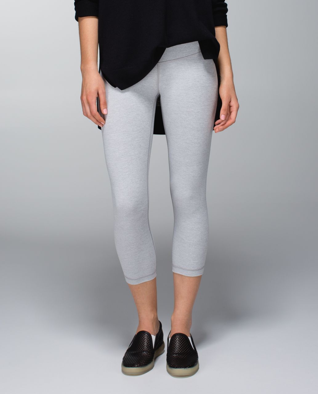 Lululemon Wunder Under Pant (Roll Down) *Cotton - Heathered Medium Grey -  lulu fanatics