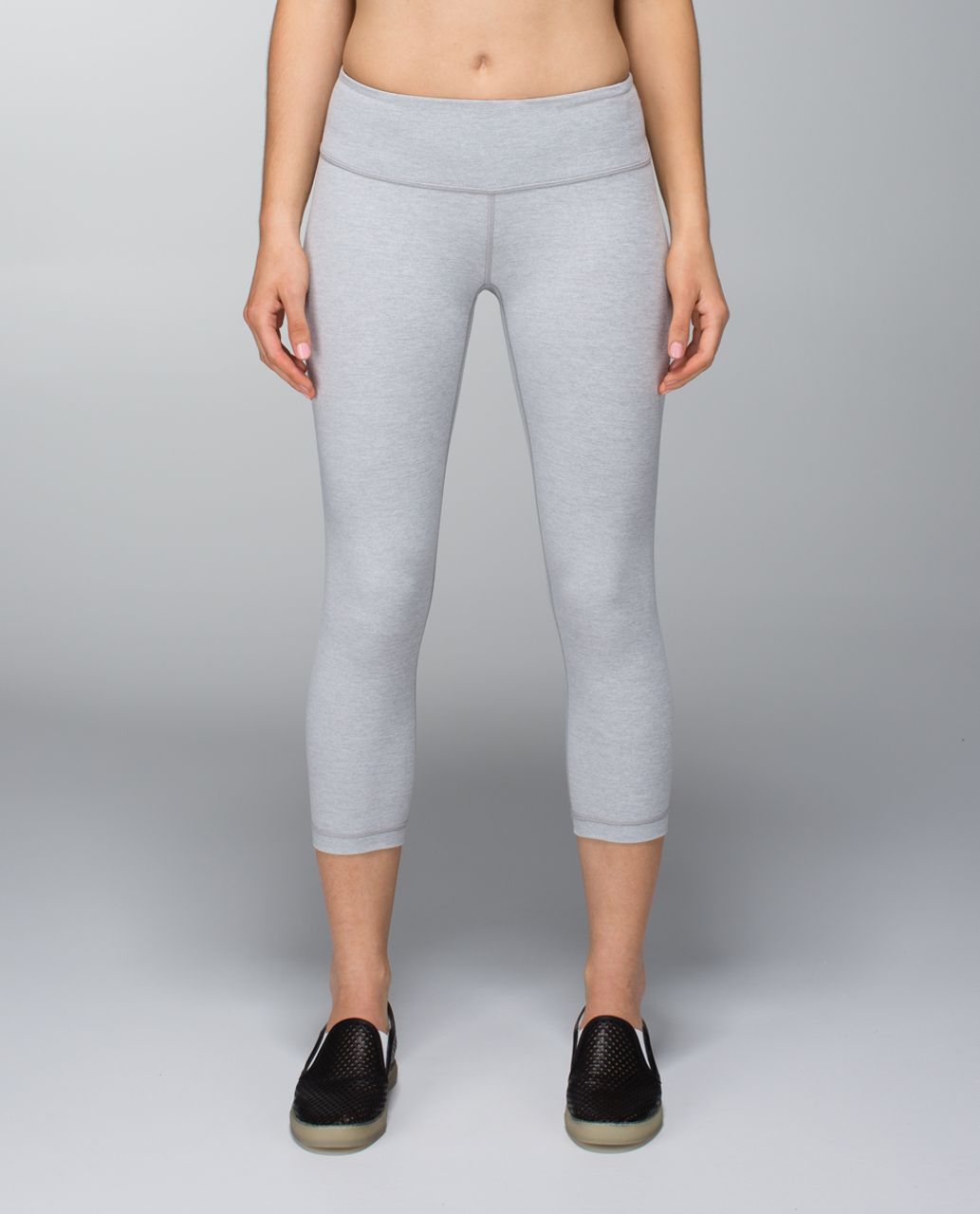 Lululemon Wunder Under Crop - Heathered Medium Grey - lulu fanatics