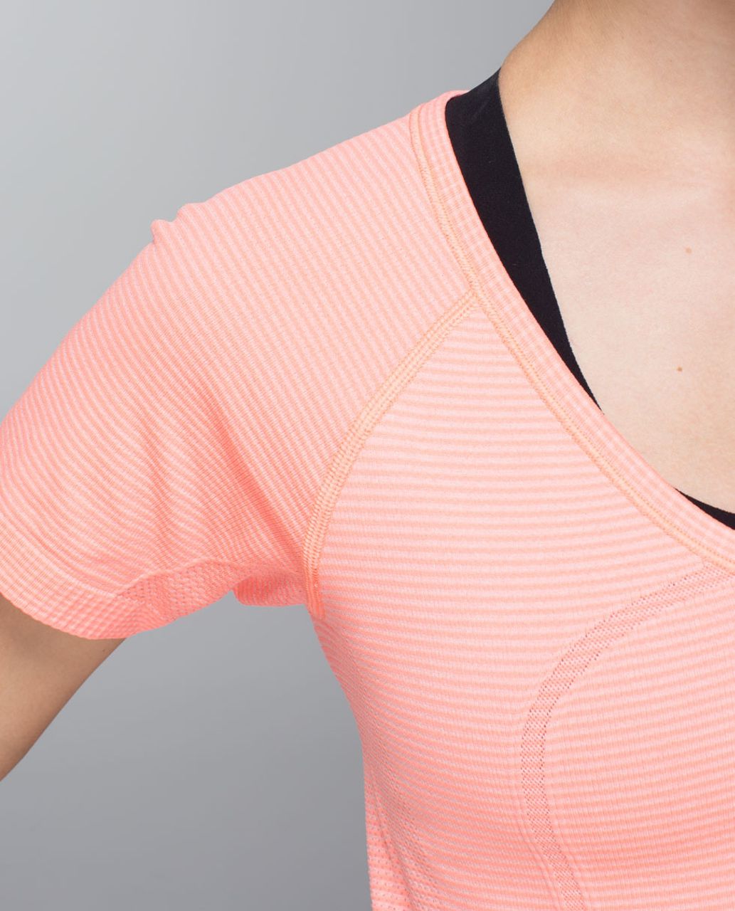 Lululemon Run:  Swiftly Tech V Neck - Heathered Very Light Flare