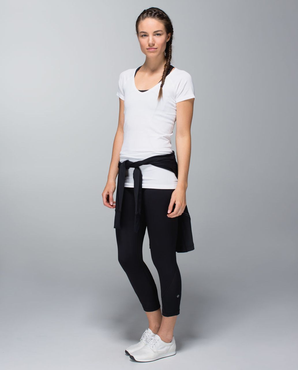 Lululemon Run:  Swiftly Tech V Neck - Heathered White