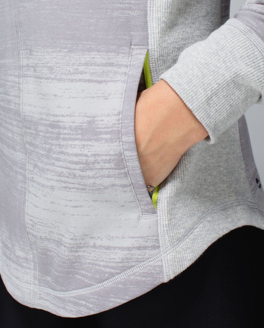 Lululemon Post Sweat Pullover - Righteous Stripe Silver Spoon / Heathered Light Grey