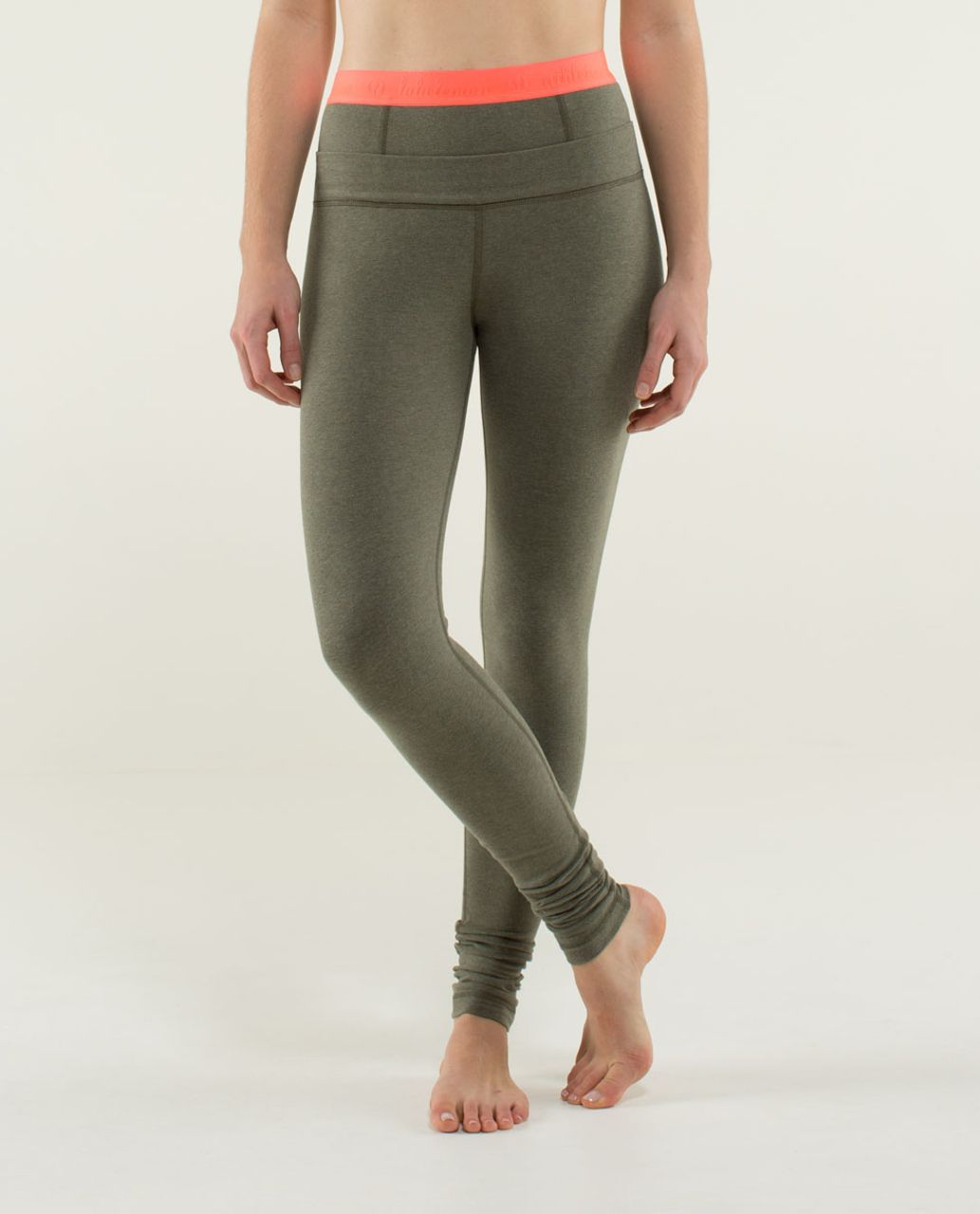 Lululemon Live Natural Pant - Heathered Fatigue Green / Very Light Flare