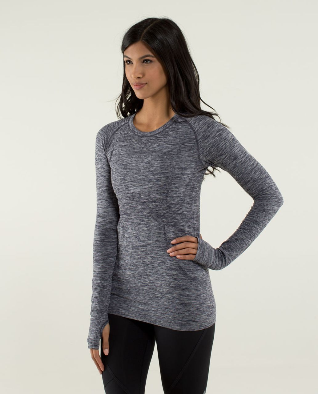 Lululemon Run: Swiftly Tech Long Sleeve - Heathered Cadet Blue - lulu ...