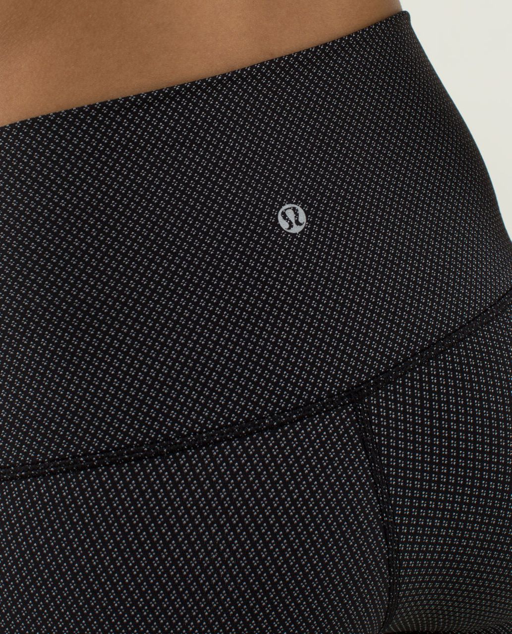 Lululemon Wunder Under Crop *Roll Down - Diamond Dot Black White