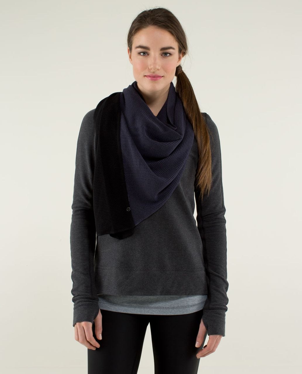 Lululemon Om Onward Scarf - Black / Cadet Blue