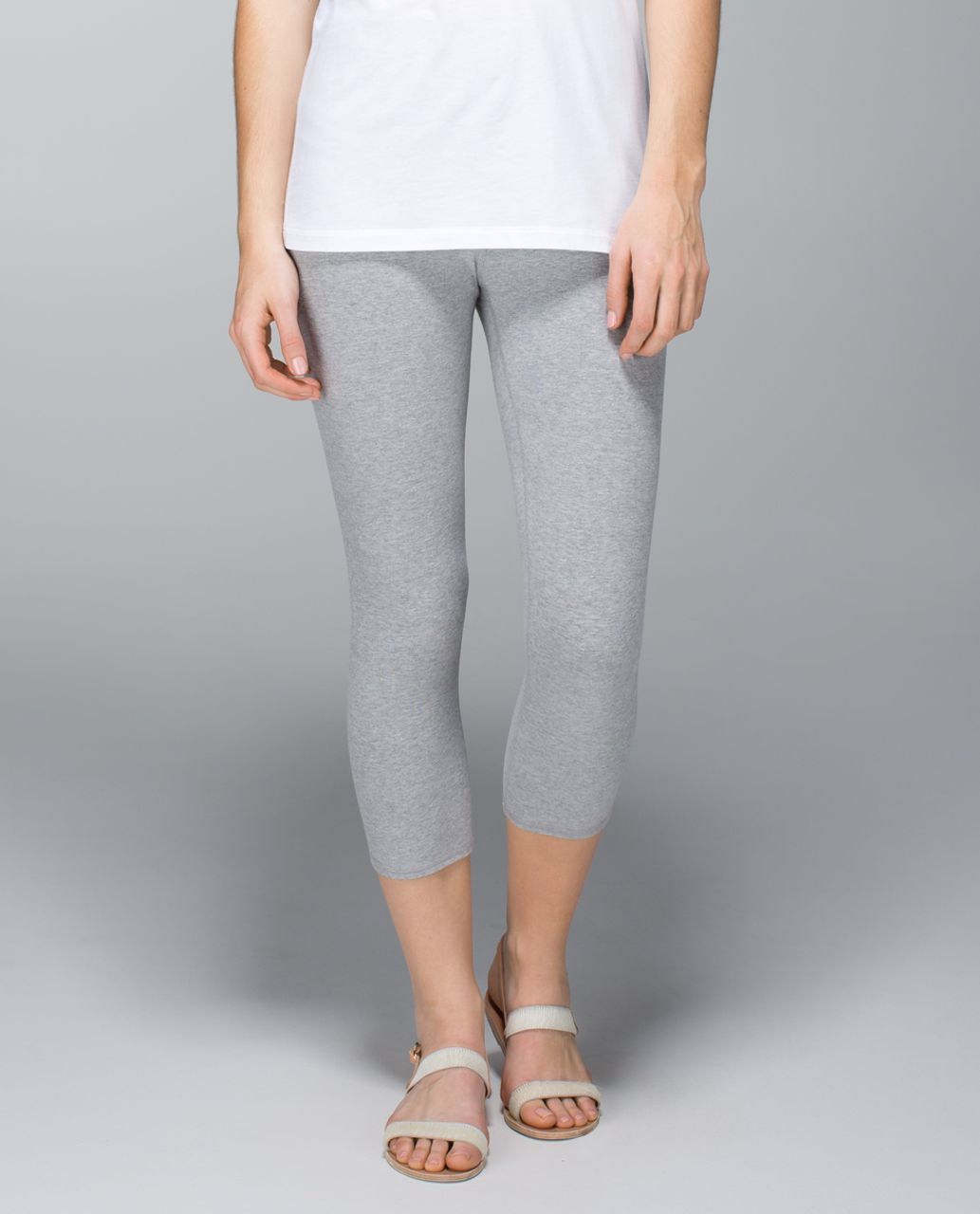 Lululemon Wunder Under Crop *Cotton (Roll Down) - Heathered Medium