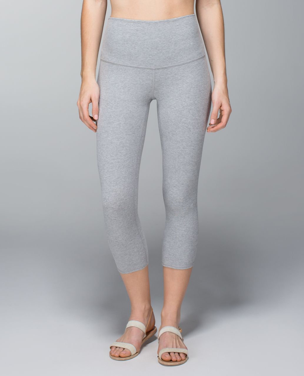 Lululemon Wunder Under Crop *Roll Down - Heathered Medium Grey