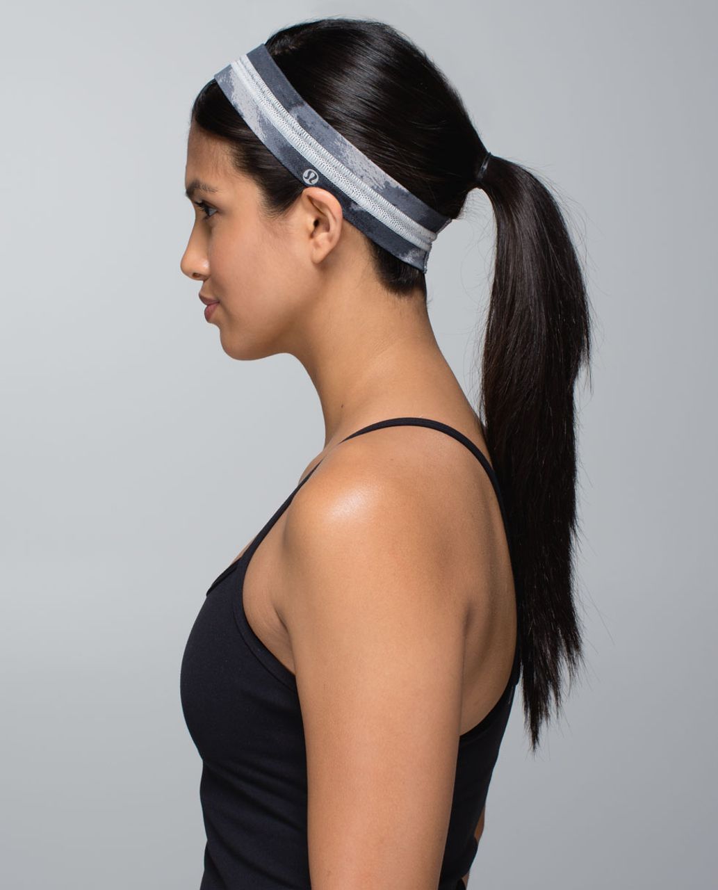 Lululemon Fly Away Tamer Headband *Mesh - Floral Platoon Silver Spoon / Ambient Grey