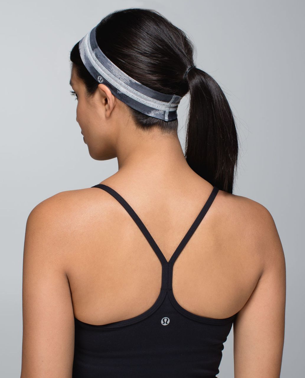 Lululemon Fly Away Tamer Headband *Mesh - Floral Platoon Silver Spoon / Ambient Grey