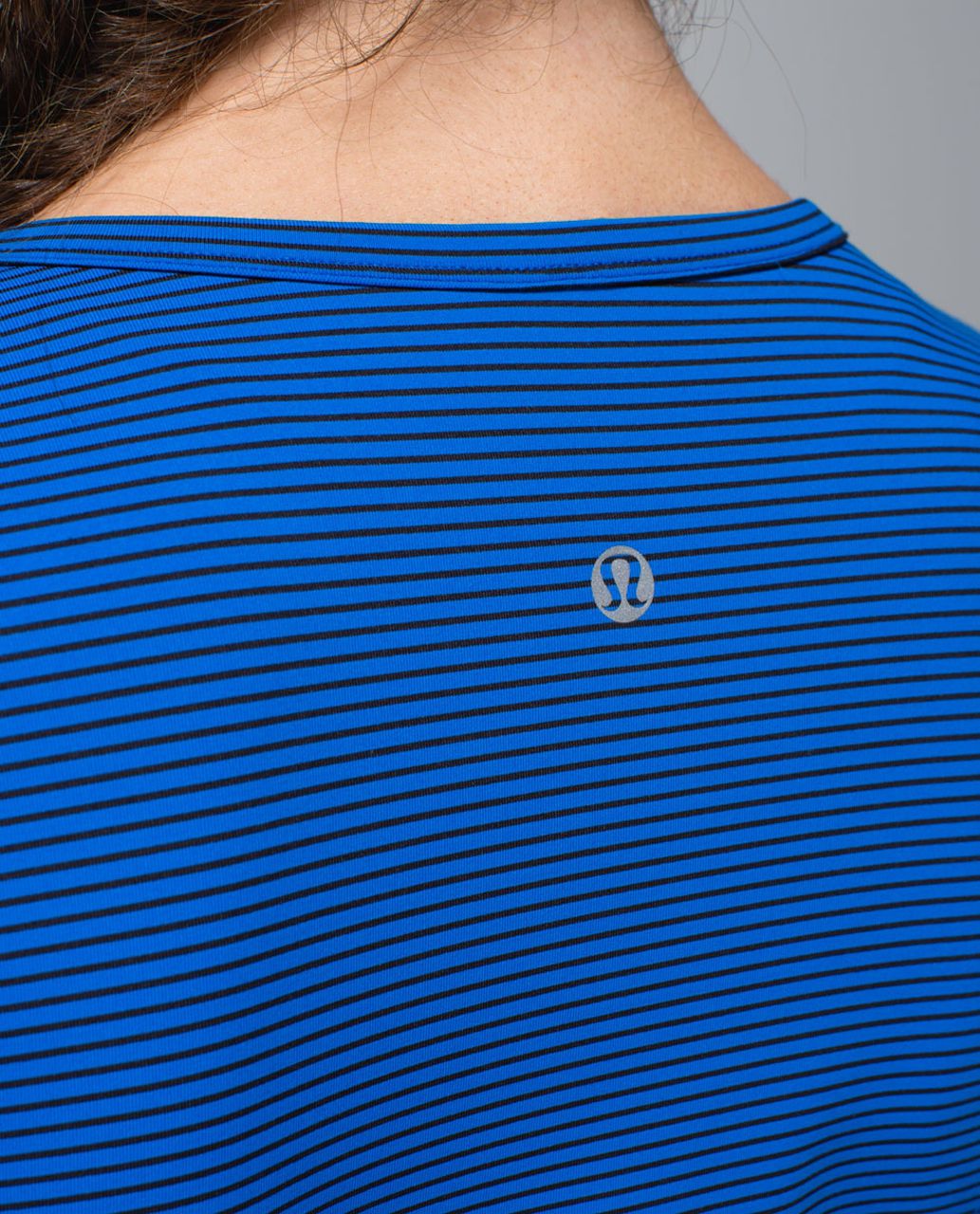 Lululemon Cozy Crop Top - Mini Hyper Stripe Baroque Blue / Baroque Blue