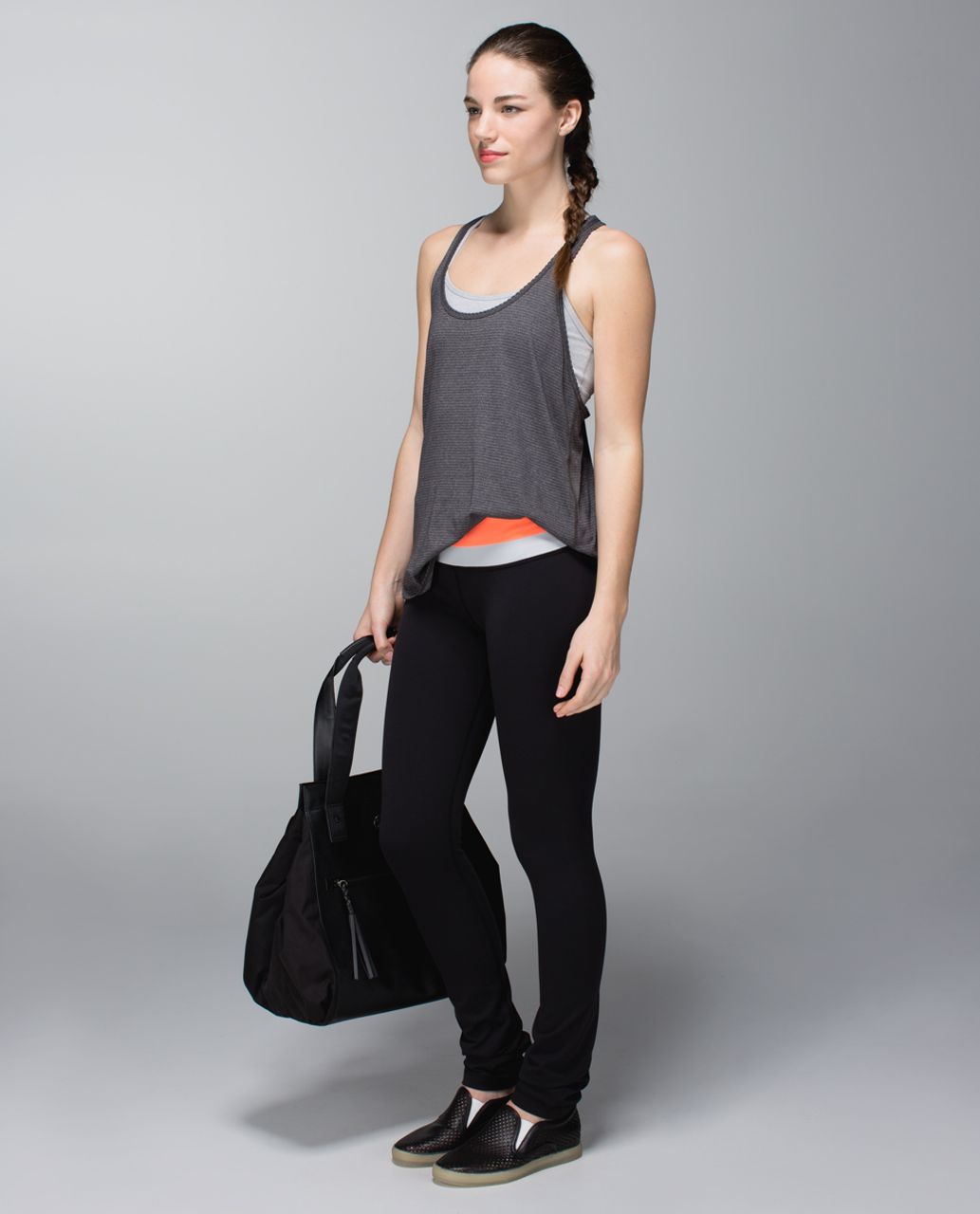 Lululemon Skinny Groove Pant *Full-On Luon - Black / Very Light Flare / Silver Spoon