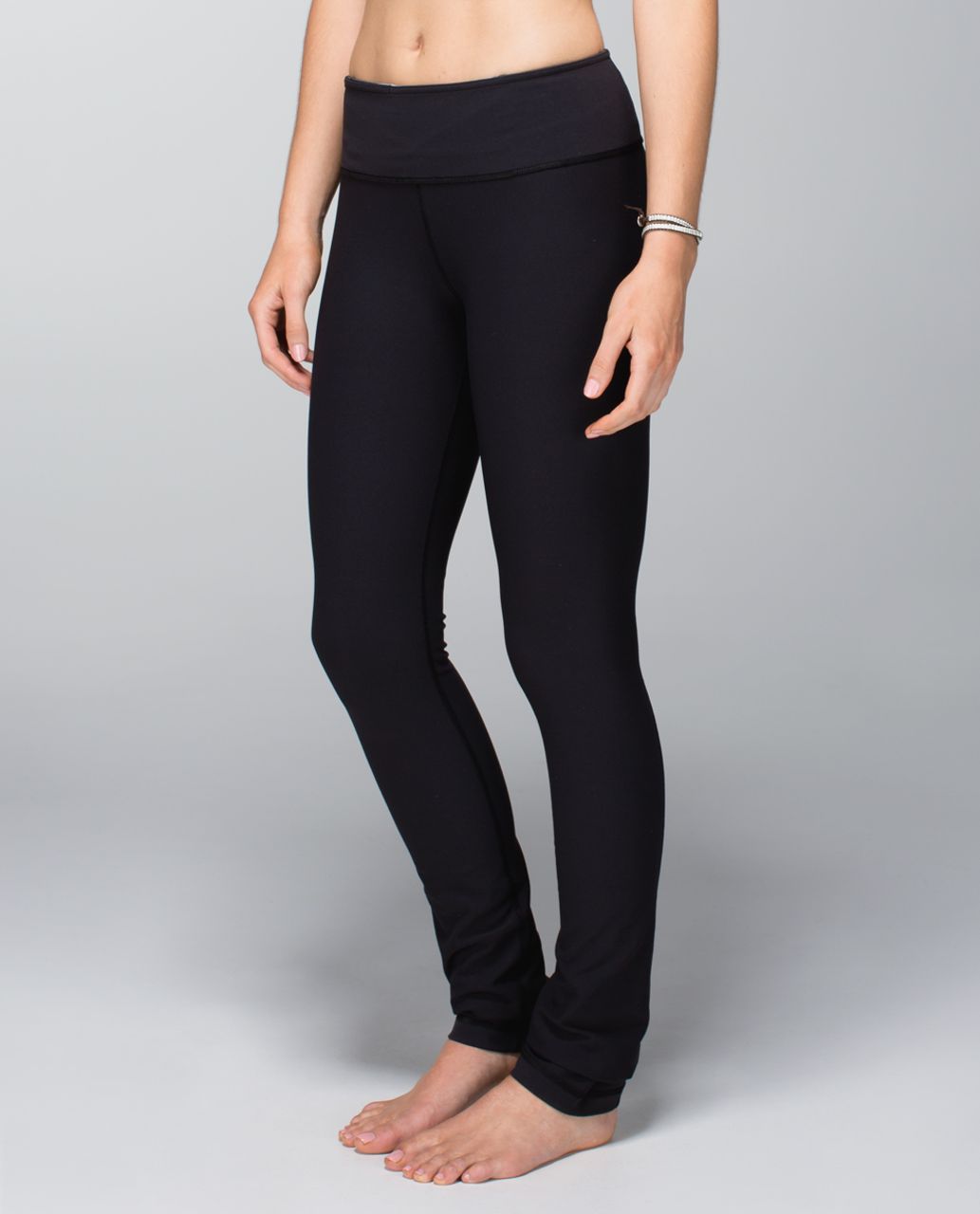 Lululemon Skinny Groove Pant *Full-On Luon - Black / Quilt Spring 14-08