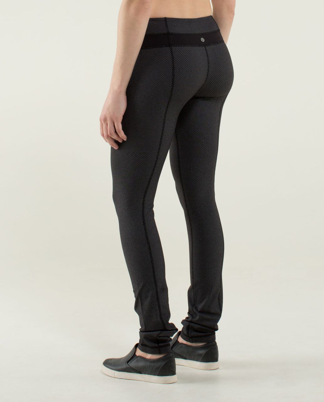 Lululemon Skinny Groove Pant *Full-On Luon - Black / Wee Stripe White  Heathered Medium Grey / White - lulu fanatics