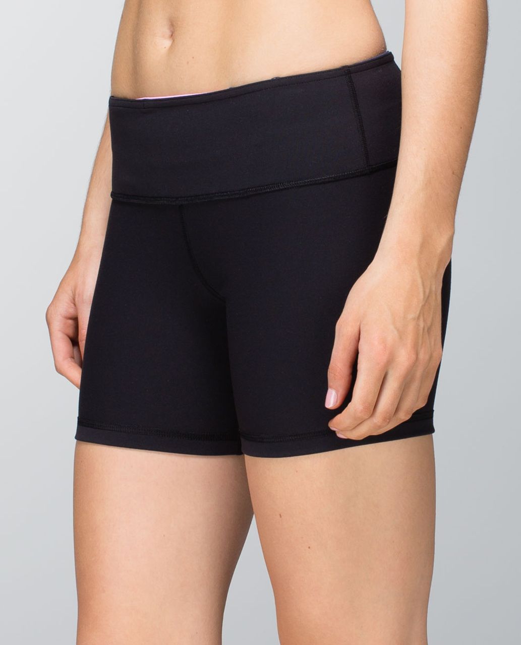 Lululemon Reverse Groove Short (Regular) *Full-On Luon - Black / Quilt Spring 14-04