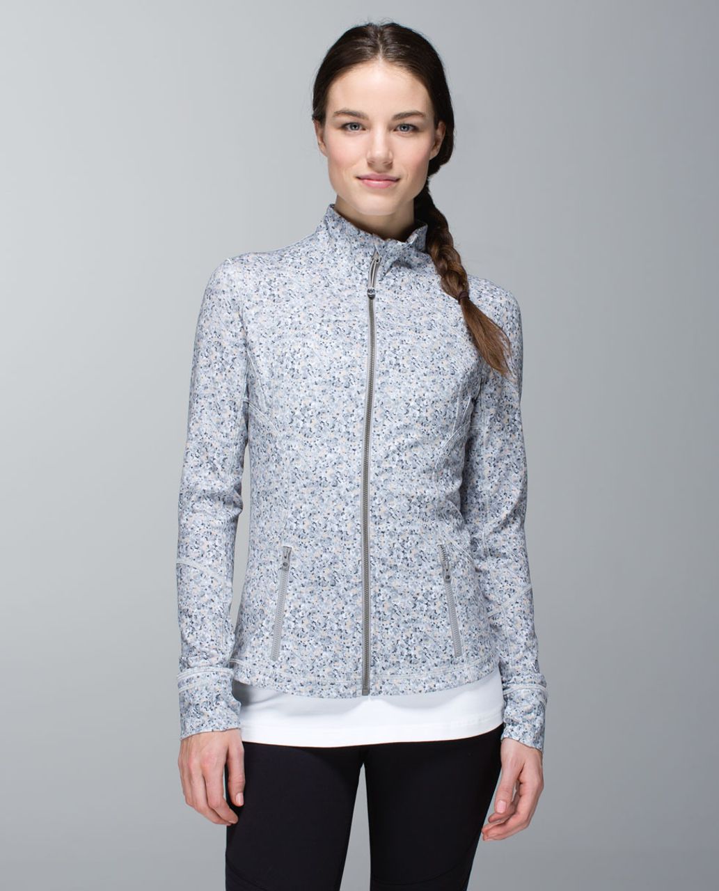 Lululemon Forme Jacket *Cuffins - Petite Fleur Silver Spoon - lulu fanatics