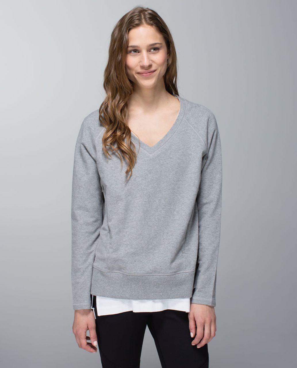 Lululemon After Asana Pullover - Heathered Medium Grey