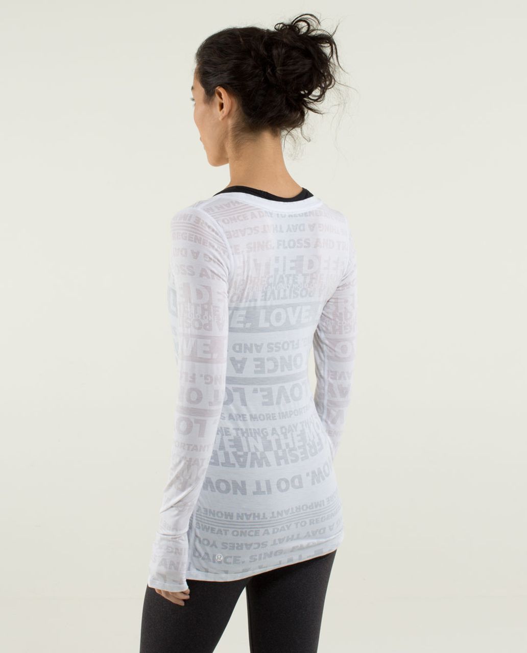 Lululemon Daily Practice Long Sleeve (First Release) - Discover Manifesto Burnout White