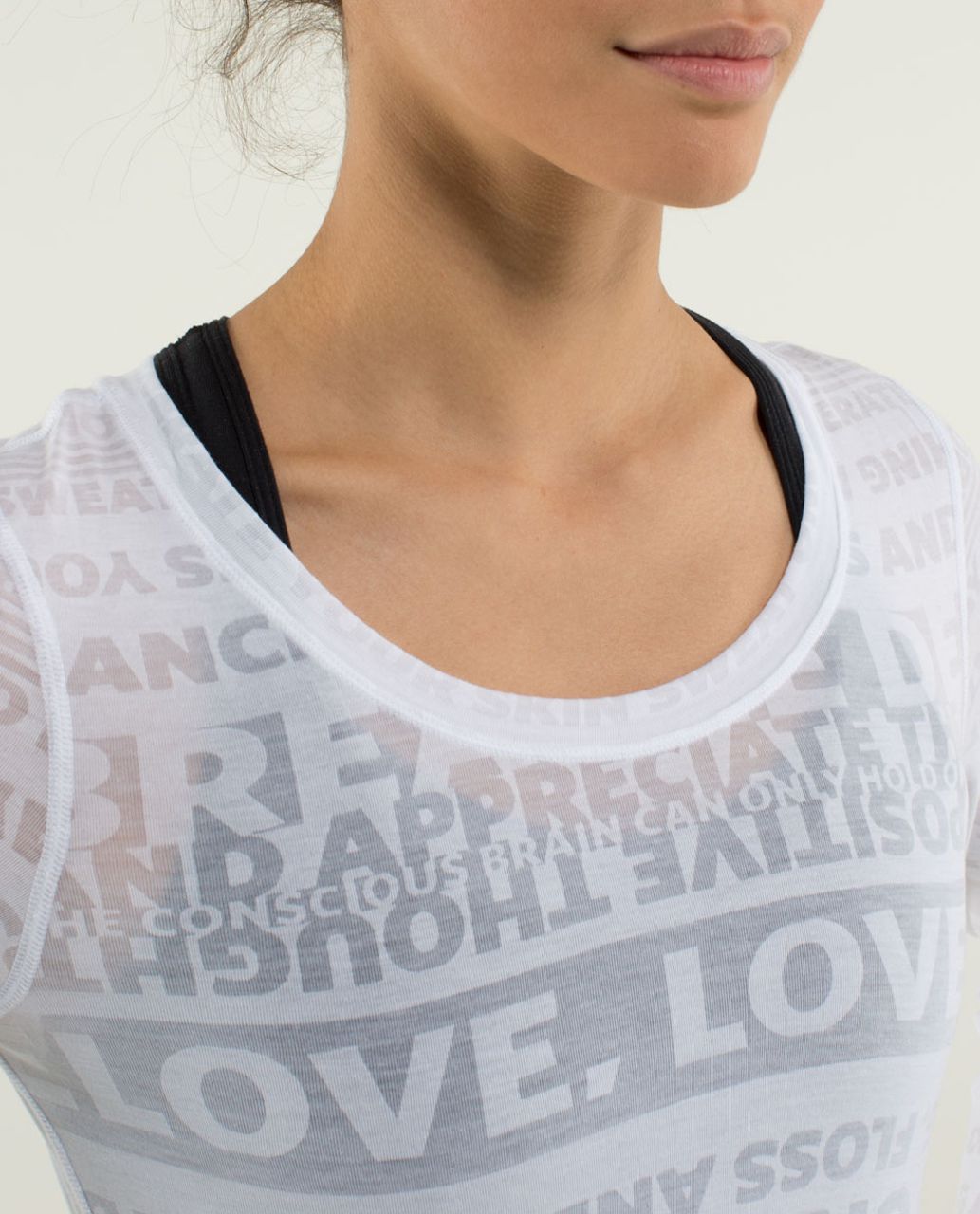 Lululemon Daily Practice Long Sleeve (First Release) - Discover Manifesto Burnout White