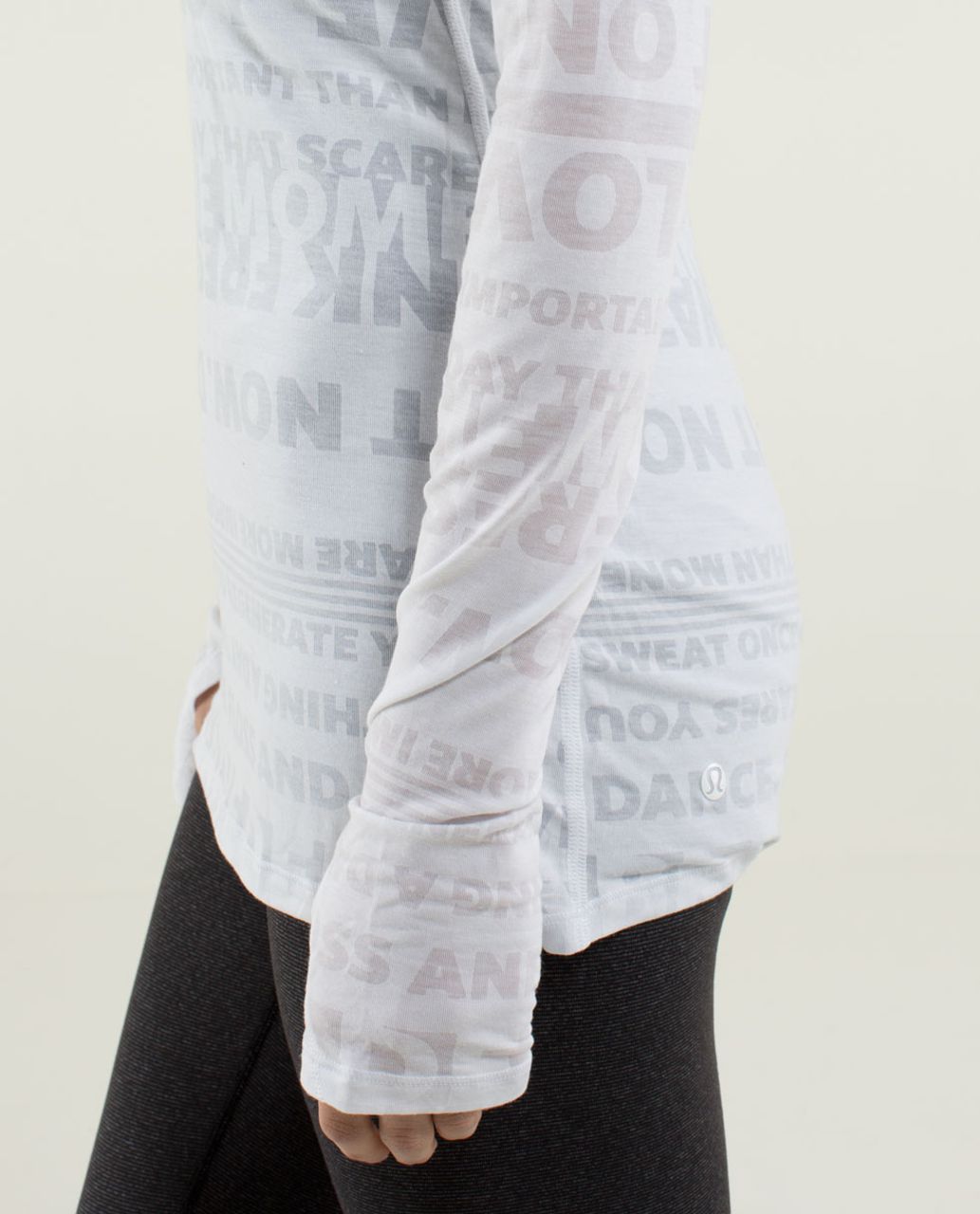 Lululemon Daily Practice Long Sleeve (First Release) - Discover Manifesto Burnout White