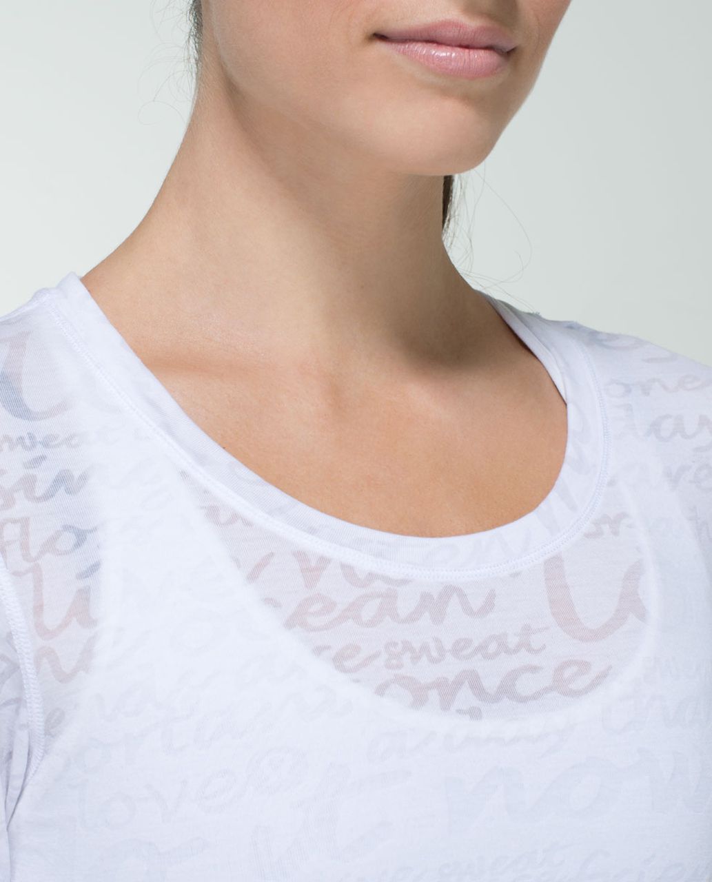 Lululemon Daily Practice Long Sleeve - See Love Manifesto Burnout White