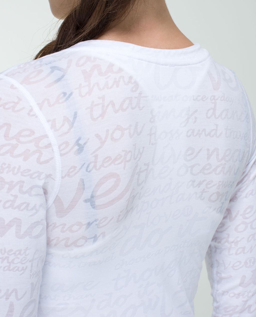 Lululemon white manifesto burnout practice daily long sleeve