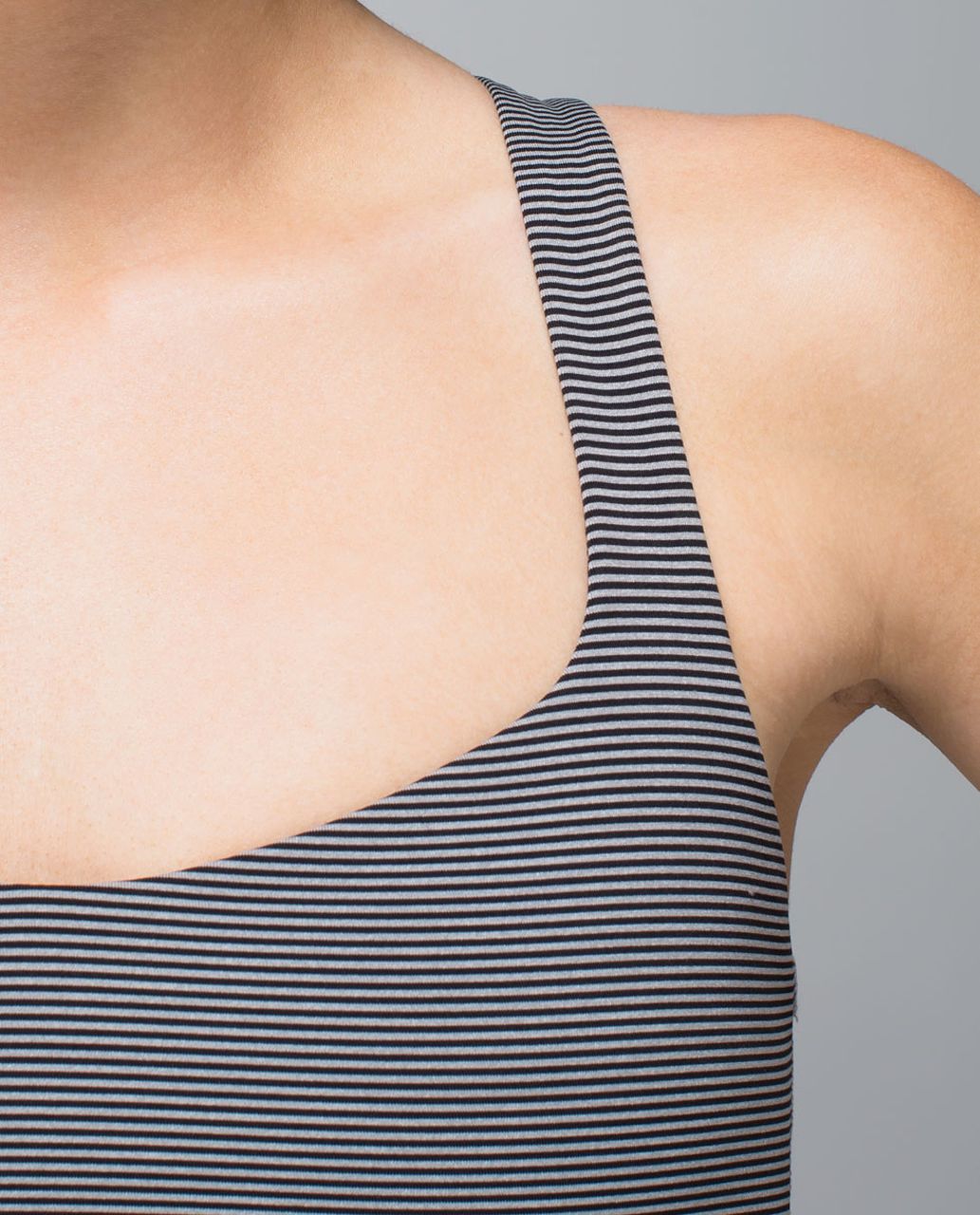 Lululemon Free To Be Bra - Tonka Stripe Black Heathered Medium Grey / Black