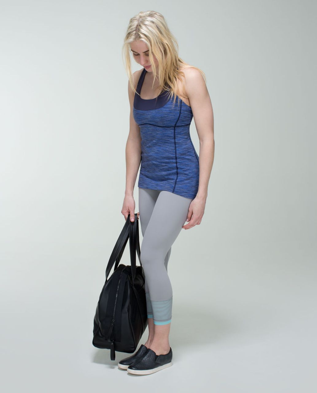 Lululemon Find Your Flow Crop - Ambient Grey / Angel Blue