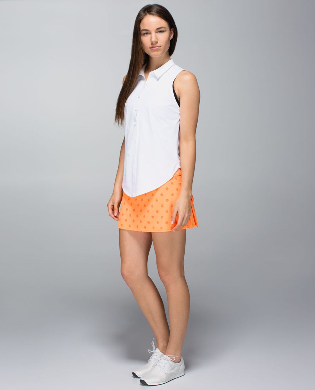 Lululemon Run:  Pace Setter Skirt (Regular) *4-way Stretch - Stripe Dot Printed Creamsicle Pop / Creamsicle Pop