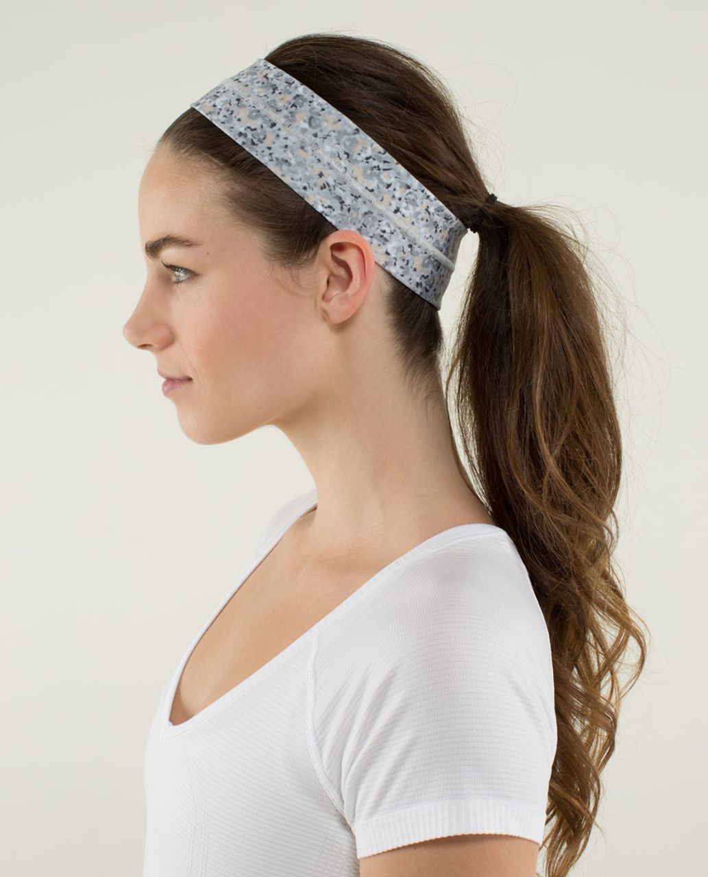 Lululemon Fly Away Tamer Headband - Petite Fleur Silver Spoon