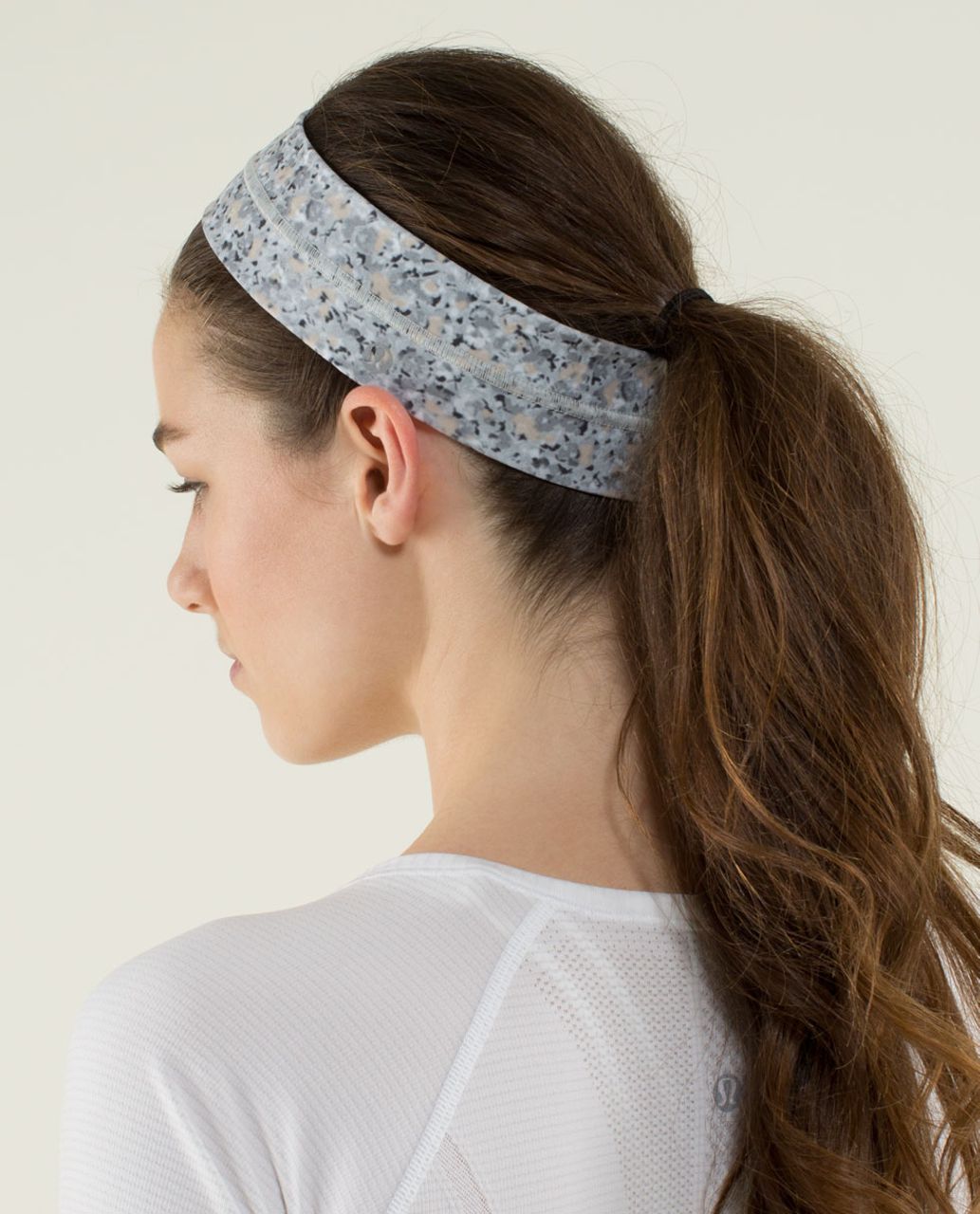 Lululemon Fly Away Tamer Headband - Petite Fleur Silver Spoon