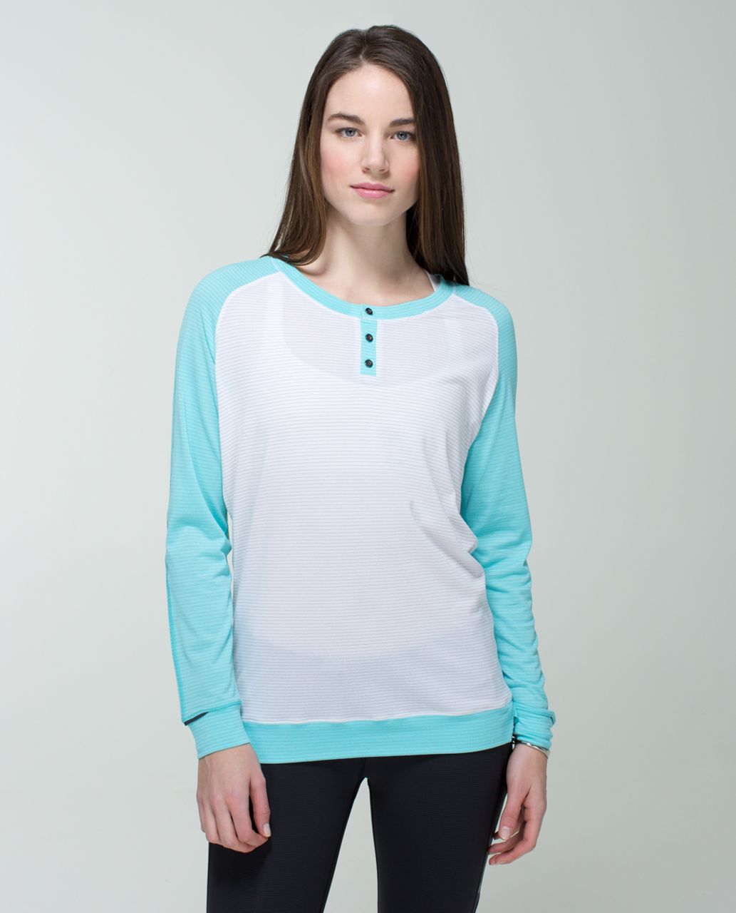 Lululemon Runamuck Long Sleeve - White / Heathered Angel Blue