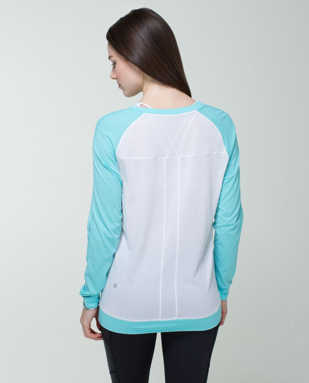 Lululemon Runamuck Long Sleeve - White / Heathered Angel Blue