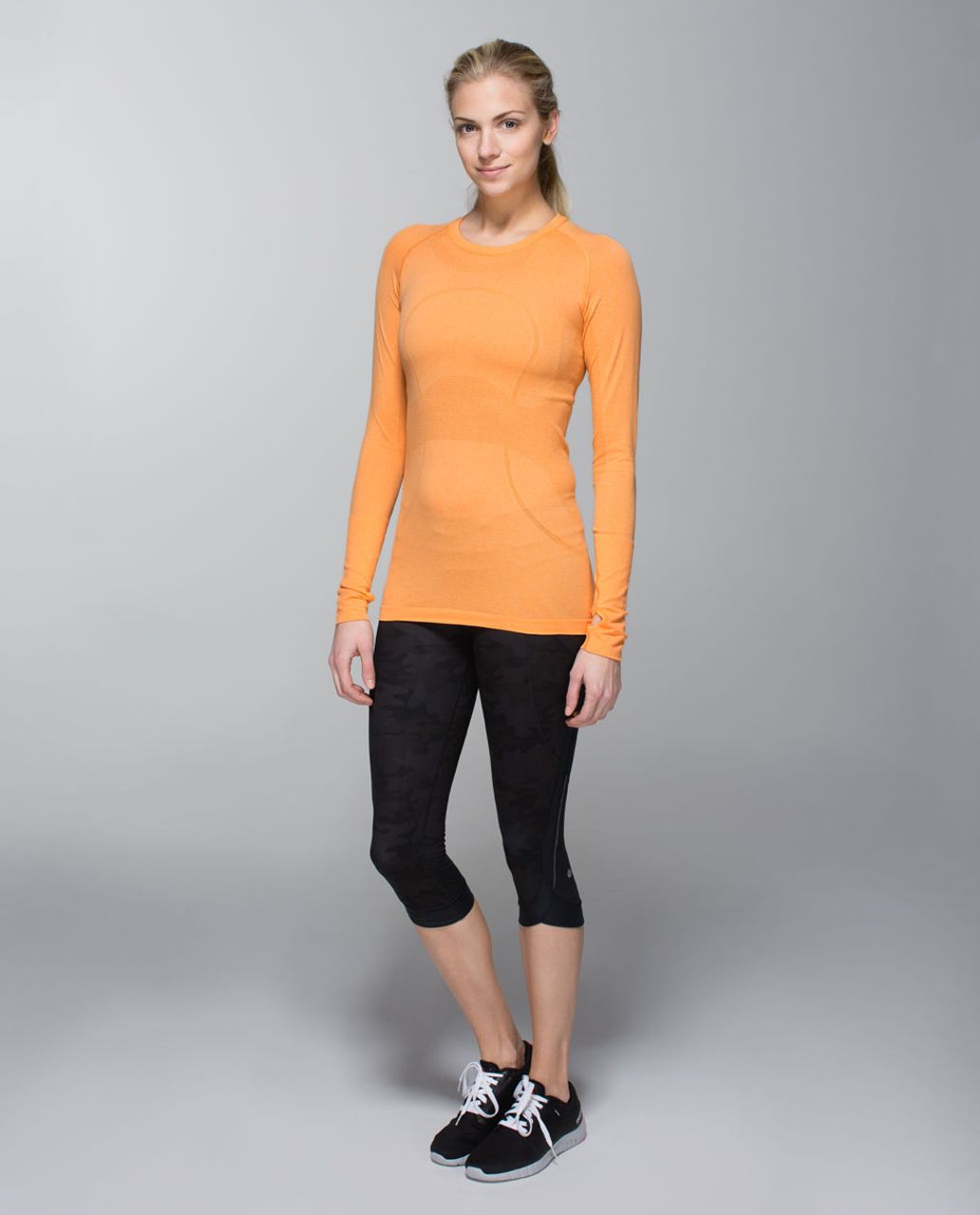 Lululemon Run:  Swiftly Tech Long Sleeve - Heathered Creamsicle Pop