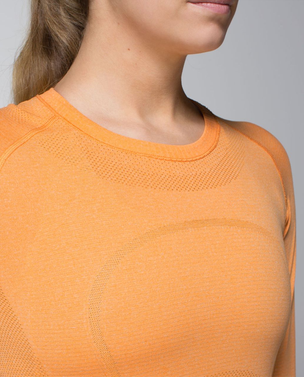 Lululemon Run:  Swiftly Tech Long Sleeve - Heathered Creamsicle Pop