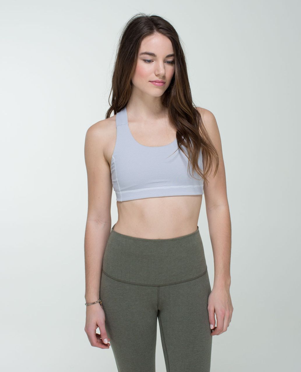 Lululemon All Sport Bra - Wee Stripe White Ambient Grey