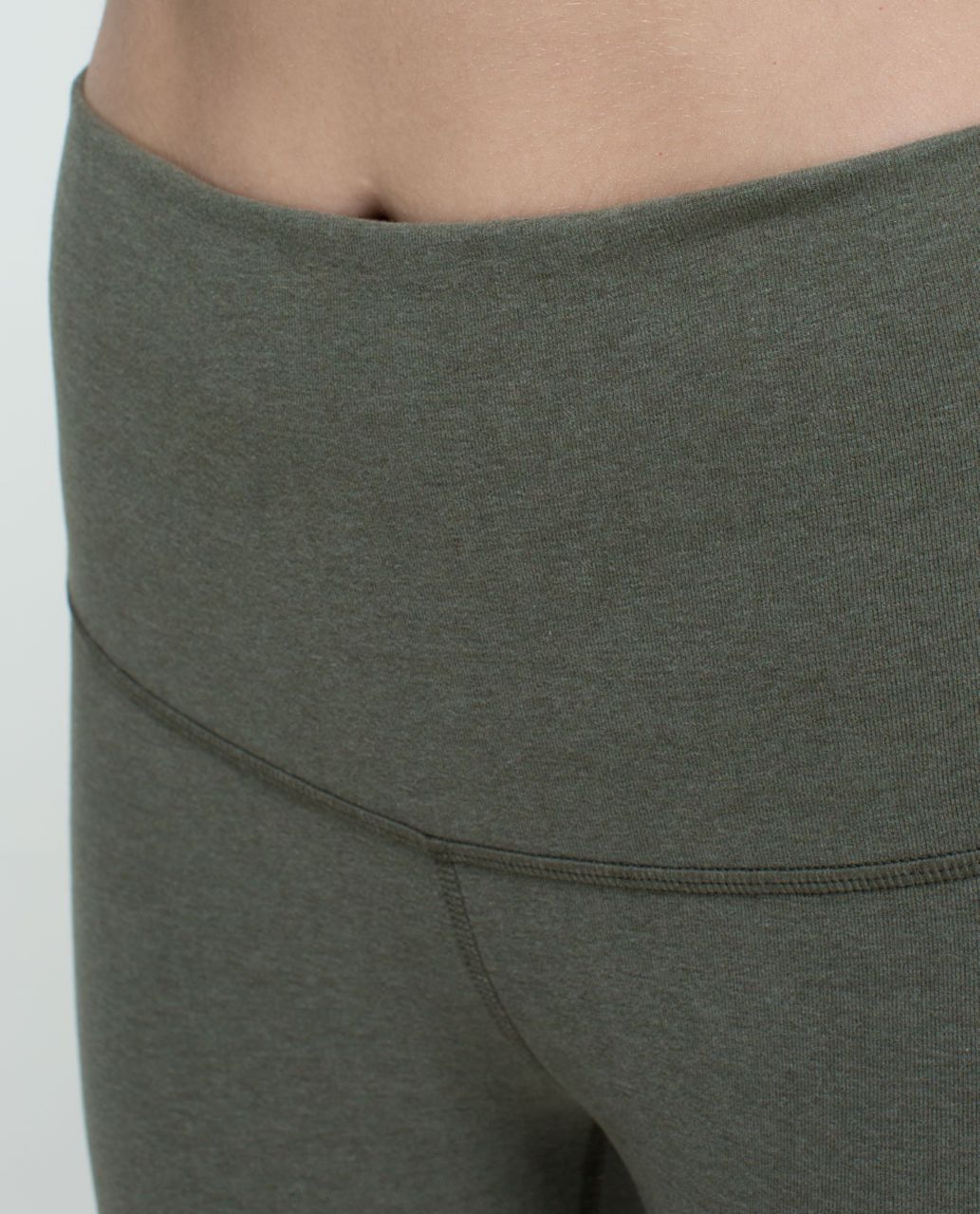 Lululemon Wunder Under Pant (Roll Down) *Cotton - Heathered Fatigue Green