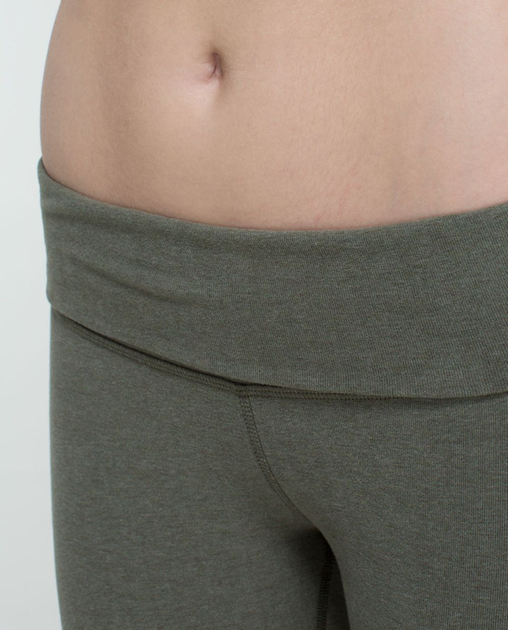 Lululemon Wunder Under Pant (Roll Down) *Cotton - Heathered Fatigue Green