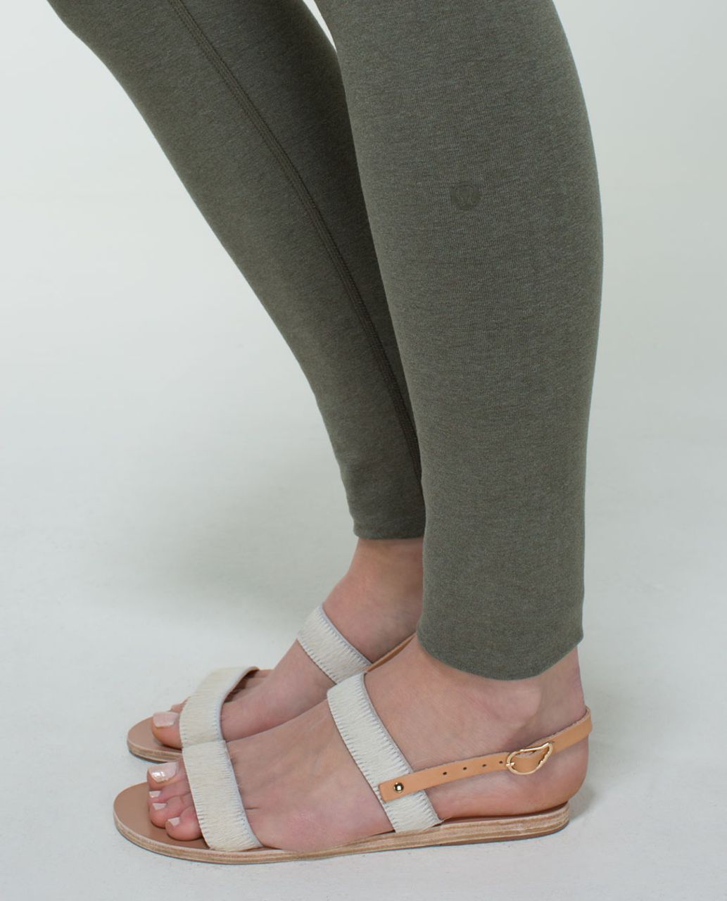 Lululemon Wunder Under Pant (Roll Down) *Cotton - Heathered Fatigue Green